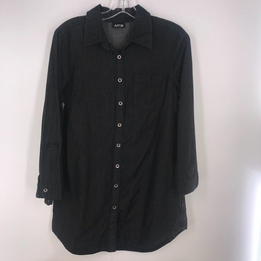 MENS APT9 BLACK LONG SLEEVE BUTTON DOWN
